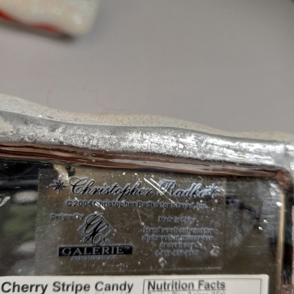 2004 CHRISTOPHER RADKO Christmas Glass SANTA CLAUS Candy Box Glitter 7.5 " H - Picture 9 of 10